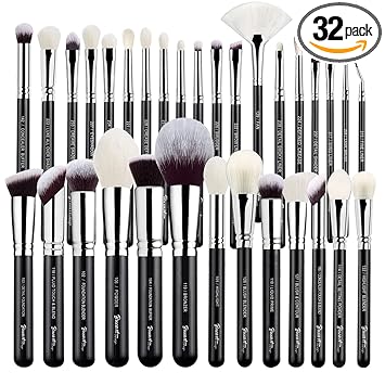 Pro makeup Artist Brushes Set 32Pcs Luxury Goat Hair Horse hair Makeup Brush Set eye and face brushes for every possibility By Bueart Design