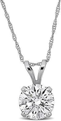 Lab-Grown Diamond Solitaire Pendant -With Unique laser engraved Diamond ID, VVS2 Clarity - D Color , 1/2 to 3 CT - Available in Platinum, 14K Yellow Gold or 14K White Gold- IGI Certified Lab-Grown Dia