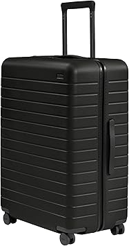 Away Large Checked Luggage - 29-Inch Lightweight Hardside Suitcase with Four WhisperGlide 360° Spinner Wheels, Interior Compression System, TSA-Accepted Lock - Jet Black