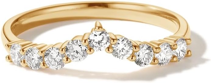 AGVANA The Eternal Arc 0.44 Ct. Tw. Lab-Grown Diamond Eternity Band Ring in 14K Solid Gold Promise Anniversary Wedding Band Ring | Stackable Rings for Women (D-E Color, VS Clarity)
