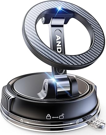 ANDERY Car Phone Holder for Magsafe [78+LBS Strongest Suction & 2400gf Strongest Magnetic] 360° Adjustable Car Phone Mount, Phone Holders for Your Car for iPhone 17-12 Pro Max Air Plus (Carbon Fiber)