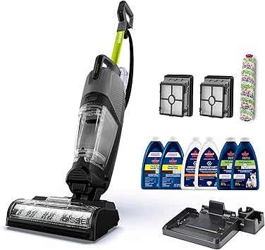 Bissell CrossWave HydroSteam Deluxe Steam Mop, 3-in-1 Wet Dry Vacuum Mop with Steam Function, Hard Floor Cleaner Machine with Sanitize Formula, Green, 3515G