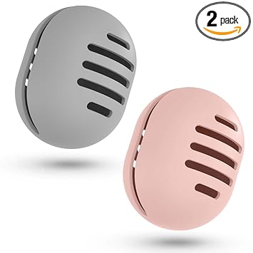 Fauxomor 2 Pcs Makeup Sponge Holder,Double-Sided Breathable Silicone Beauty Make Up Blender Case for Travel or Daily,Shatterproof Make-up Travel Case Quick Drying Easy to Carry,Grey+Pink