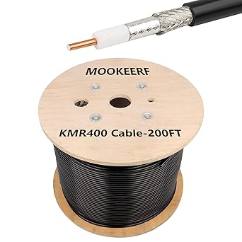 MOOKEERF KMR400 Coaxial Cable 200ft,50 ohm Low Loss KMR400 Cable 200 Feet