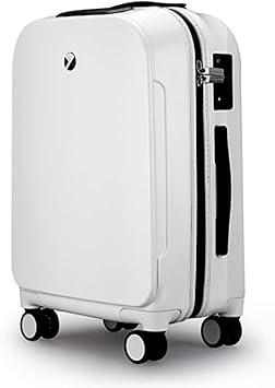 Trolley Suitcase Men and Women Small Lightweight Luggage 24 Inch Luggage Fingerprint Unlock Trolley Case Smart Boarding Case Suitcases (Color : Yellow, Size : 43×26×67CM) (White 43×26×67CM)