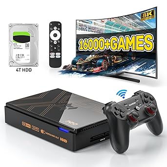 Kinhank Super Console X5 PRO Retro Game Console with 16000+Games,Rock Chip RK3588S,Emulator Console with Game&TV System,8K UHD Output,SATA 3.1,BT 5.0,Wireless Controllers