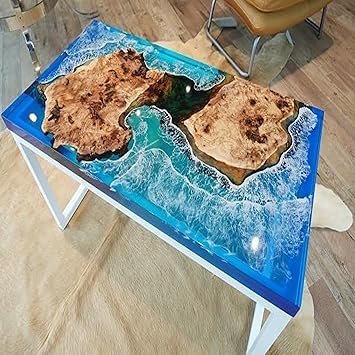 Blue Ocean Feel Table Epoxy Dining Table Resin Coffee Table Ocean Table Living Room Table Epoxy Table Top Bar Counter Home Décor Side Table Top