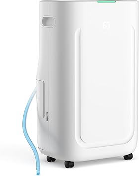 Ludatido 2025 Upgraded Dehumidifier, 80 Pint/Day, 5000 Sq.Ft for Whole Home & Basement, 1.72 Gal Tank, 42dB Quiet, Child Lock, Sleep/Fan/Dry Modes, 24H Timer & Auto Continuous Drain
