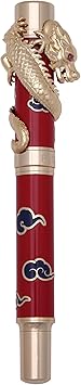 Piguet Genève – Luxury and Ergonomic Fountain Pen – Year of the Dragon – 14K Gold Medium Nib – 10 pcs. humidor with Red lacquered gift boxed, universal cartridge and refillable converter