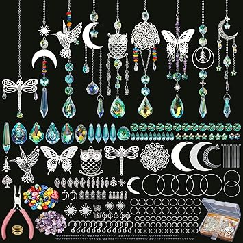 Worgree DIY Suncatcher Kit 460pcs Sun Catchers Making Supplies Art and Crafts for Adults Hanging Prism Sun Catcher with Crystals Ball Indoor Window Home Wedding Garden Festival Decor Gifts