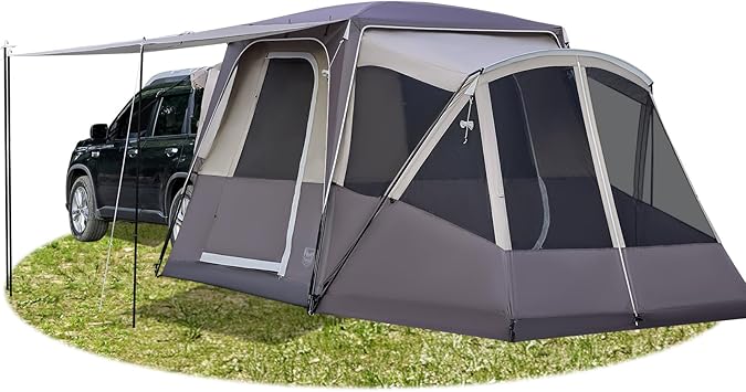 TIMBER RIDGE 5-9 Person SUV Tent with Screen Porch and Awning for Family Camping, Weather Resistant and Portable Van or Car Tent, Includes Rainfly and Storage Bag, 13' W X 10' L X 7.1' H