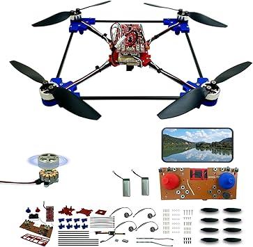 Quadrotor Drone DIY Kit: A Unique STEM Project with Brushless Motor, Optical Flow Hovering, One-Click Takeoff and Landing, and 360° Flip for DIY Enthusiasts to Learn Drone Basics