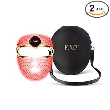 FAQ 202 Wireless Face Mask with FAQ 200 Travel Case – 8 Light Settings for Skin Care – Facial Care – Lightweight, Durable, and Travel-Friendly Bundle