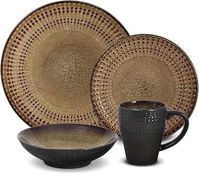 16-Piece Stoneware Dinnerware Set Hotel Plate and Bowl Dinner Plate Set Dinner Plate Dessert Plate