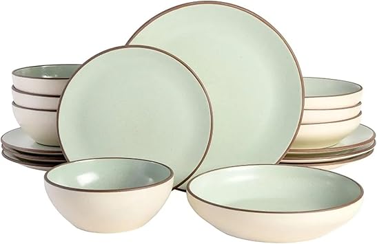 Plates and Bowls Service for 4 Classic Ceramic Round Bowl Dinnerware Set 16pcs Dinnerware Set