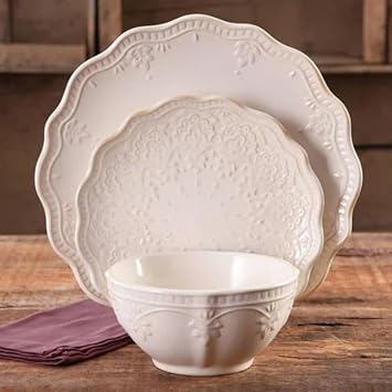 12-Piece Dinnerware Set Linen Dinner Plates Dinner Plate Ceramic Table Decoration Home Bowl and Round Tableware