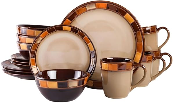 Table Items Round 16-piece Tableware Set Household Tableware and Dish Set Tableware Combination Meal