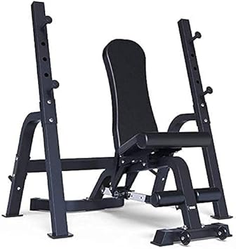 Indoor Fitness Training Equipment Weight Bench Adjustable Workout Bench Barbell Bed Bench Press Squat Rack House Dumbbell Bench for Exercise Black 147 74 50Cm (Black 147 * 74 * 50Cm)