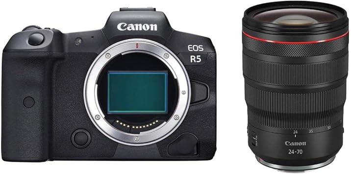 Canon EOS R5 Mirrorless Digital Camera Body RF 24-70mm f/2.8 L is USM Lens (Renewed)