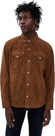 ALMOSTGOLF AG Men's Elias Western Goat Suede Overshirt