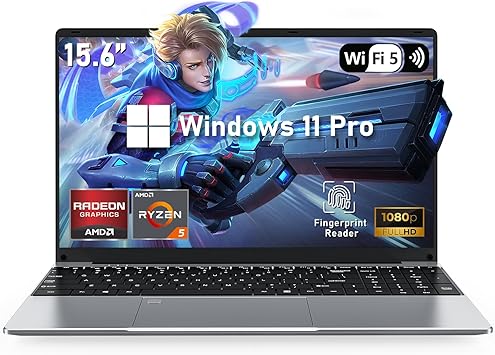 NAIKLULU Gaming Laptop,15.6 Inch Laptop Computer,16GB RAM 1TB SSD,AMD Ryzen 5 7430U (up to 4.3Ghz,Beat 5700U),AMD Radeon Graphics,15.6”FHD 1920 * 1080 Display,WiFi 5,BT5.0,Backlit Keyboard