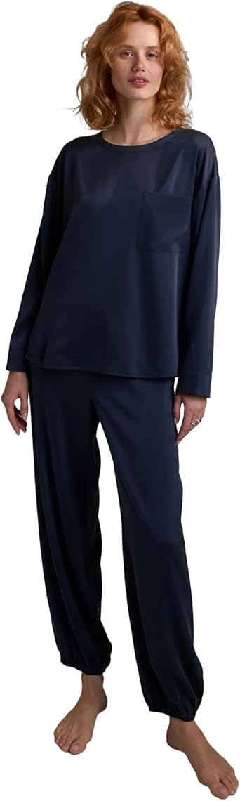 Lunya Washable Silk Long Sleeve Jogger Pant Set - Thermoregulating Mulberry Silk, Relaxed, Breathable–Multiple Colors & Sizes