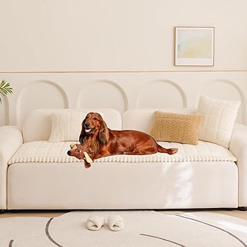 Mitid Sofa Cover Fuzzy Couch Cover for Pet, Couch Covers for Dogs Washable Non-Slip Sofa Slipcover Cushion Protector Pets Friendly Mat