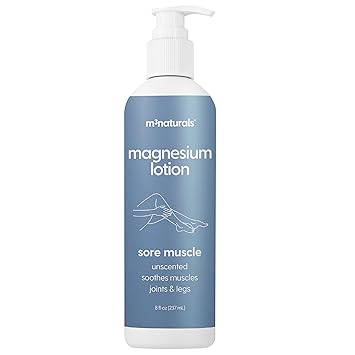 Sore Muscle Magnesium Lotion for Sleep, Relaxing Post-Workout Cream with Arnica Oil for Leg Cramps, Sore Feet and Joints | With Moisturizing Shea Butter, Coconut Oil, Collagen and Stem Cells, 8 fl oz