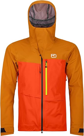 Ortovox Men’s 3L Ravine Shell Jacket | Lightweight Freeride Shell with Ventilation Zips & Storm Hood for Ski Touring