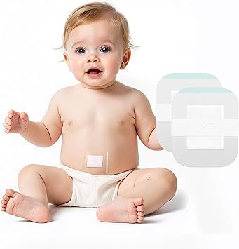 Baby Waterproof Umbilical Cord Stickers (15pcs), Navel Patches for Infants with Protruding Belly Buttons, Soft Cotton Hernia Pads, Baby Colic and Gas Relief Wrap 2.2 * 2.7Inch