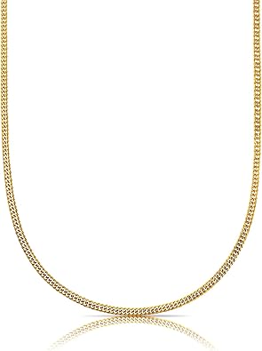 FAIRY CULLET 14k Solid Gold Necklace, Yellow Gold Kihei Chain with Japan Mint Mark Gold Necklace Jewelry for Woman and Men