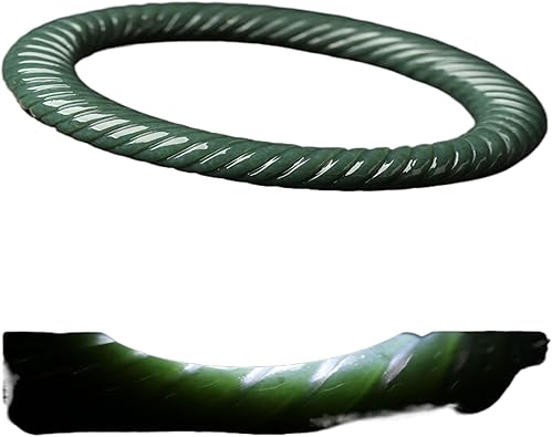 Bracelets Jewelry Gifts Attract Wealth and Good Luck 天然和田玉 Wealth Green Hetian jade Bracelet Spiritual Gift 手镯 Fengshui Natural Jade Bangle Bracelet For Women 女新疆晴水玉镯子 H-402