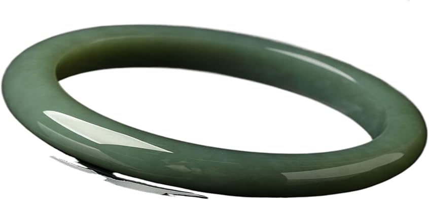Bracelets Jewelry Gifts Attract Wealth and Good Luck 天然和田玉 Wealth Green Hetian jade Bracelet Spiritual Gift 手镯 Fengshui Natural Jade Bangle Bracelet For Women 女新疆晴水玉镯子 H-208