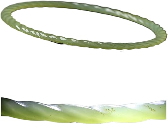 Bracelets Jewelry Gifts Attract Wealth and Good Luck 天然和田玉 Wealth Green Hetian jade Bracelet Spiritual Gift 手镯 Fengshui Natural Jade Bangle Bracelet For Women 女新疆晴水玉镯子 H-400