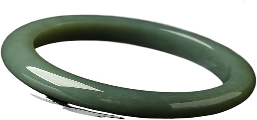 Bracelets Jewelry Gifts Attract Wealth and Good Luck 天然和田玉 Wealth Green Hetian jade Bracelet Spiritual Gift 手镯 Fengshui Natural Jade Bangle Bracelet For Women 女新疆晴水玉镯子 H-396