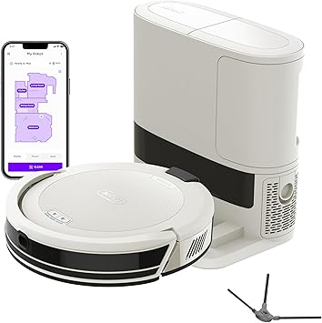 Shark Navigator | Robot Vacuum Cleaner with Powerful Suction for Pet Hair, Rugs, Carpets & Hard Floors | Bagless Self-Empty Base | 30-Day Capacity | SmartPath LiDAR Navigation | White | AV2110S ​
