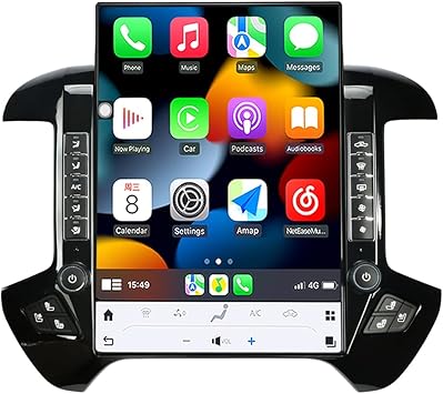 15.6 inch Screen Android 13 Car Radio Head Unit for GMC Sierra Chevrolet Silverado 2014-2018 Car Multimedia Stereo Player GPS Navigation 128GB (Black OEM 8" Screen)