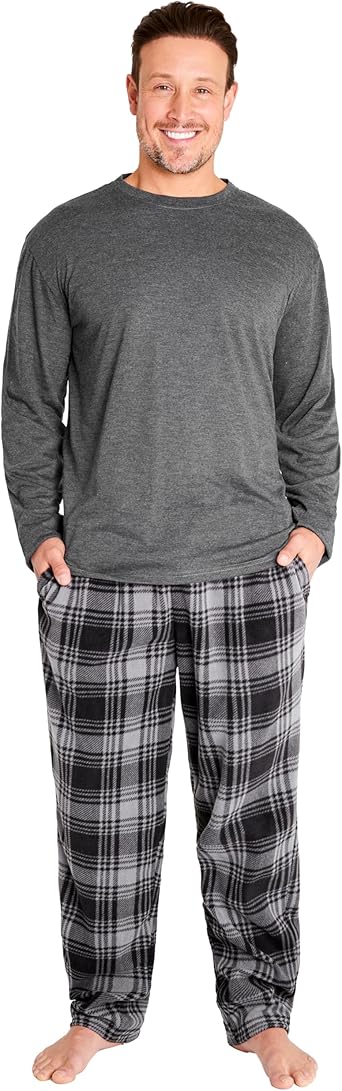 Get Trend Pajama Set for Men, Teens, 2-Pc Top, Lounge Pant with Pockets, Soft Sleepwear, Cozy Lounge Wear PJs, Gifts for Men