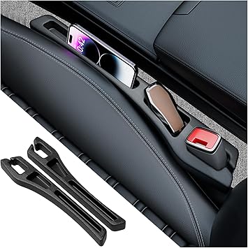 2PCS Car Seat Gap Filler Organizer,2 in 1 Car Gap Filler with Fill and Storage Function for Storing Phones Keys Cards,Universal Multifunctional No Drop Seat Guard for Cars
