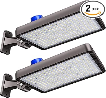 2 Pack 480W LED Parking Lot Light 72000LM Shoe Box Street Light with Dusk to Dawn Photocell, 5000K IP65 Waterproof Adjustable Wall Mount, Commercial Flood Light for Large Area, 110-277V