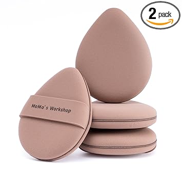 Momo's Workshop Makeup Puff Large 2Pcs for Liquid Cream Foundation & Concealer