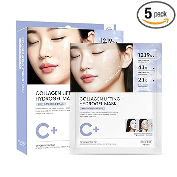 #OOTD Collagen, Hyaluronic Acid & Peptides for Elasticity, Hydration, and Firming. Lifting Hydrogel Sheet Mask - Face Mask (5-Count)