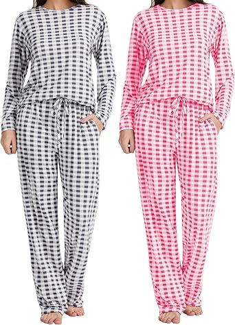 Meanzoo 2-Pack：Pajamas for Women Set - Soft Loungewear Comfy Sleepwear Sets with Pockets (Available in Plus Size)