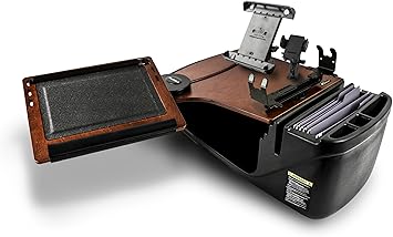 AutoExec Reach Car Desk for Your Vehicle Workstation and Mobile Office, Front Seat, Mahogany with Printer Stand, Phone Mount and Tablet Mount