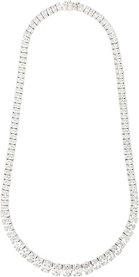 14K White Gold Lab Grown Diamond Tennis Necklace, 5.15 Carats, VS1 Clarity, E-F Color, Oval Cut 4 Prongs Fine Jewelry for Gifts