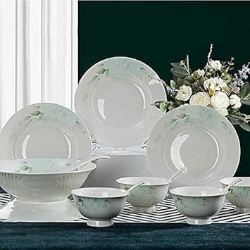 Stylish Dinner Set for Restaurant and Home, Tableware Set European Style Dinnerware Dish Set Household Fresh and Simple Gift Service for 4-10 People Kitchenware/14Pcs
