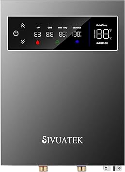 14kW Tankless Water Heater Electric, SIVUATEK 240V Instant On-Demand Hot Water Heater, 2 Point of Use, Self-Modulating, ETL Certified, Endless Water Supply for Home