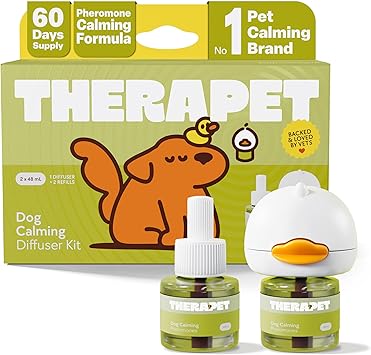 TheraPet MD 60-Day Dog Calming Diffuser Kit - Dog Pheromone Diffuser for Stress, Destructive Behavior, Pee Accidents, Separation Anxiety, Barking, Aggression & Chewing - 60-Day Refills Included