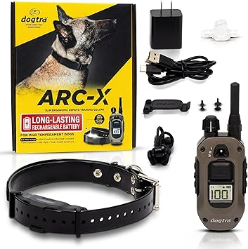 Dogtra ARC-X E-Collar for Dog Training - 3/4 Mile Range, for Dogs 15 lbs+, Slim Design, IPX9K Waterproof, 100 Stimulation Levels, Vibration, Tone, Rechargeable - Dog Owners and Professional Trainers