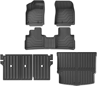 Compatible with Nissan Rogue 2021-2025 TPE 3D Car Floor Mats Trunk Pad Accessories Black (Not Compatible with Select&Sport Models)(LHD 6PCS)